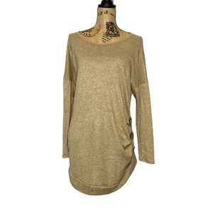 Gold Scoop Neck Formal Tunic Top S